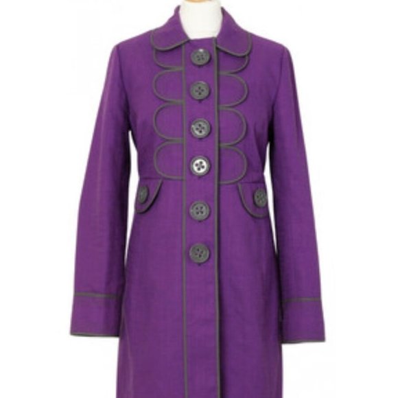 Boden Jackets & Blazers - Boden Scallop Trim Trench Coat Jacket HW9111